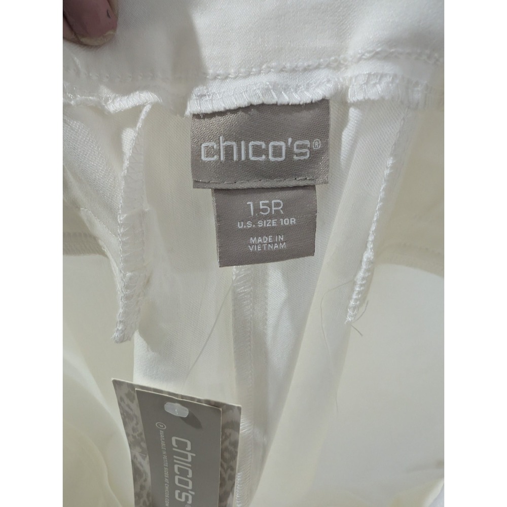 NWT Chico's So Slimming Brigitte Sz 1.5R US 10R Alabaster Pull On Hi-Rise Pants - Picture 5 of 9